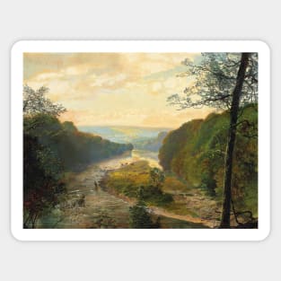 The Wharfe Valley, with Barden Tower Beyond by John Atkinson Grimshaw Sticker